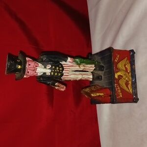 Antique cast iron Uncle Sam Bank rare Taiwan version darker paint